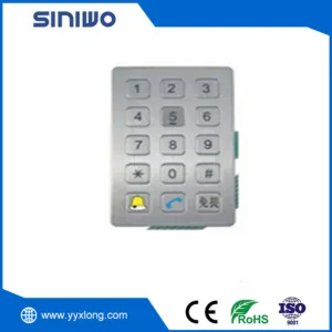 Industrial 16 Keys Metal Keypad