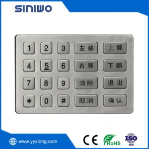Vandal Proof Industrial Keypad With Customized Botton.